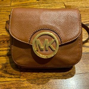 Michael Kors cross-body brown leather purse